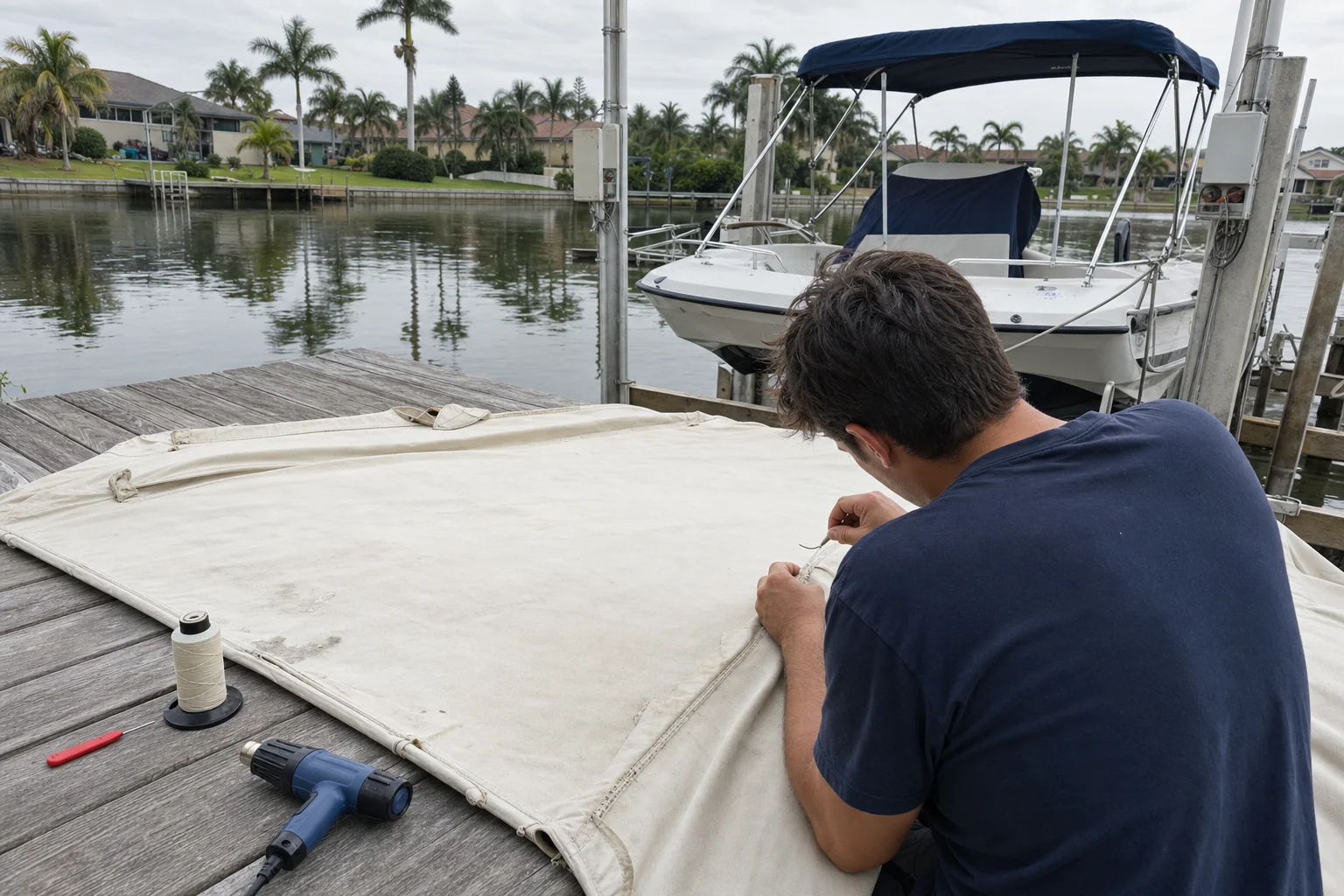 boat canvas repair in Cape Coral, FL