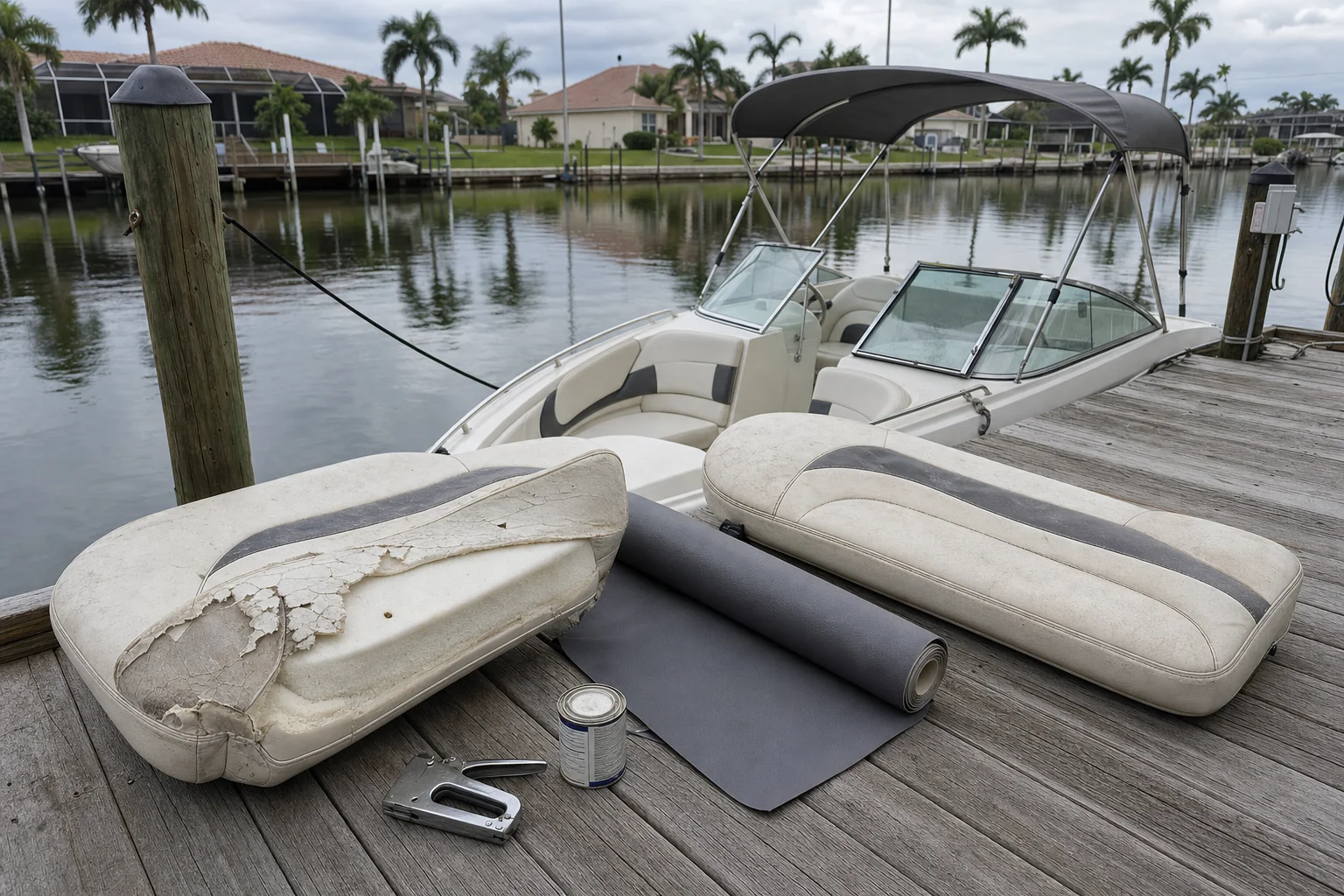 boat upholstery repair in Cape Coral, FL