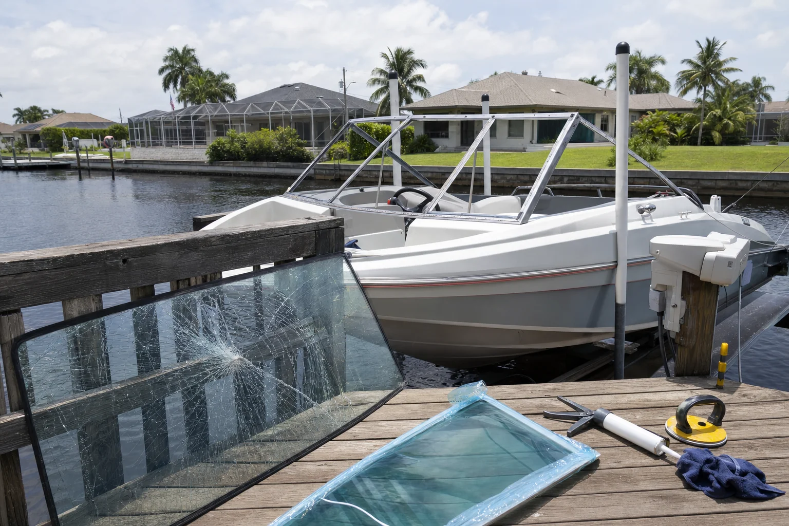 boat windshield replacement in Cape Coral, FL